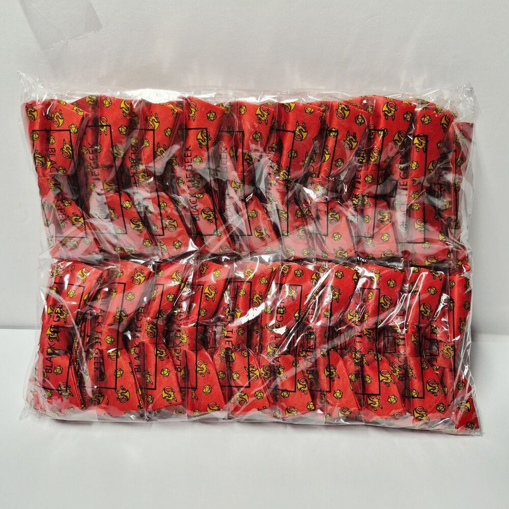 Wholesale Lot 100 Black Tie Geek Dungeons & Dragons D20 Bow Ties Bulk DND Nwt